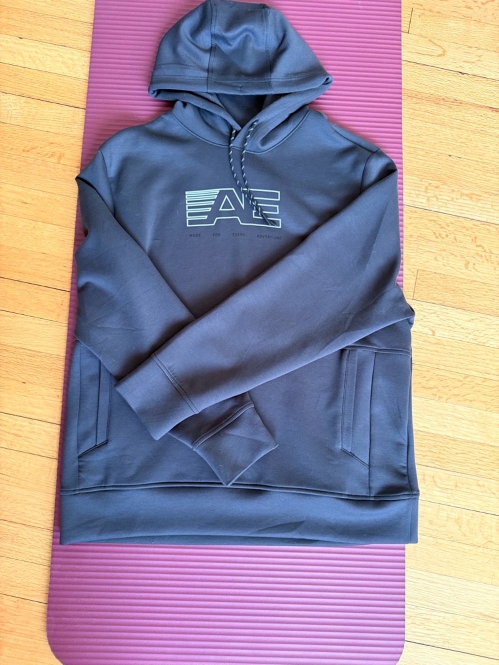 American Eagle Outfitters Black Hoodie with Green Logo